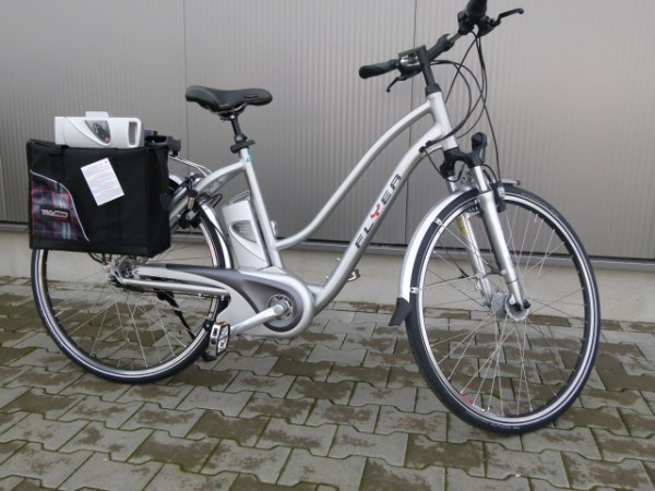 E-Bike Flyer L5 Premium silber mit 2x 8 Ah / 26V Akku, Magura HS 11 und hochwert